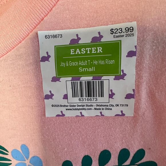 Joy & grace “hes not here he has risen just as he said” eastert tshirt small - Picture 3 of 4